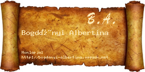 Bogdányi Albertina névjegykártya
